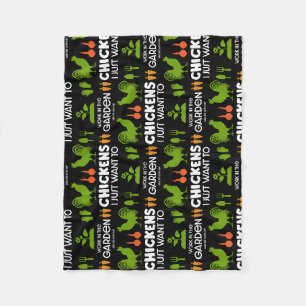 Chickens And Gardening Fleece Blanket