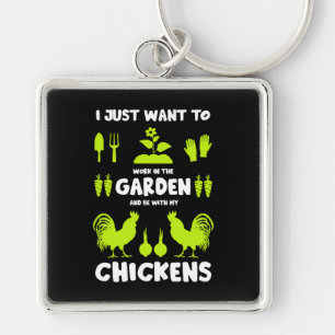 Chickens And Gardening Keychain