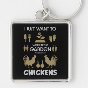 Chickens And Gardening Keychain