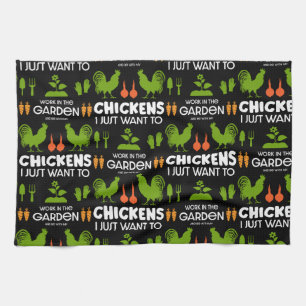 Chickens And Gardening Kitchen Towel