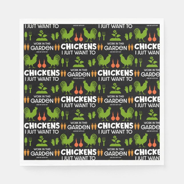 Chickens And Gardening Napkins (Front)