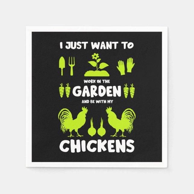 Chickens And Gardening Napkins (Front)