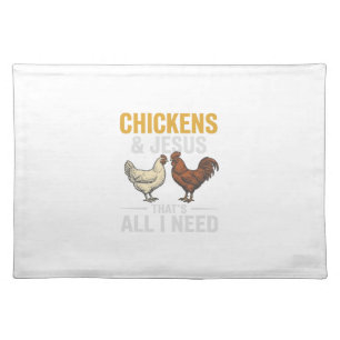 Chickens And Jesus Vintage Farm Faith Shirt_1 Cloth Placemat