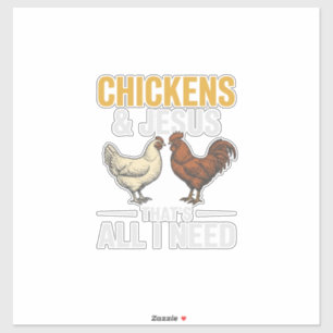 Chickens And Jesus Vintage Farm Faith Shirt_1 Sticker