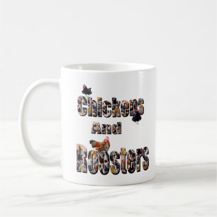 Chickens And Roosters Picture logo, Coffee Mug
