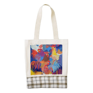 Chickens and Roosters Zazzle HEART Tote Bag