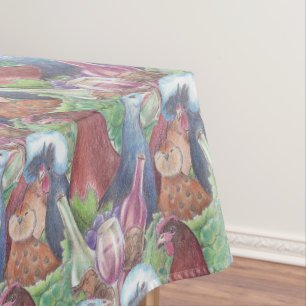 Chickens and Wine Tablecloth