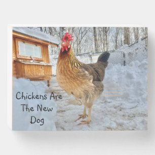 Chickens Are The New Dog Wooden Box Sign