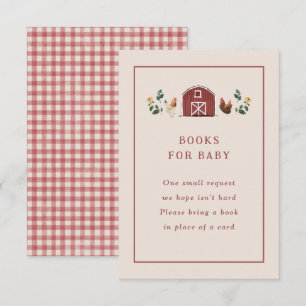 Chickens Barn Charming Farm Baby Shower Books Enclosure Card