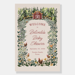 Chickens Barn Charming Farm Baby Shower Welcome Foam Board