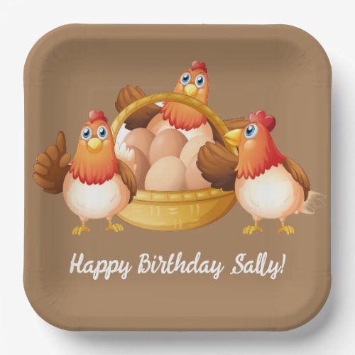 Chickens Birthday Party Paper Plates