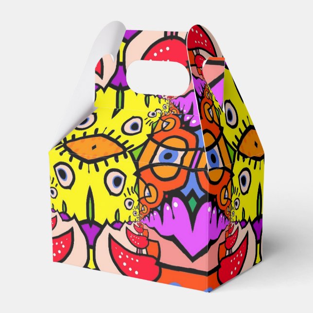 Chickens & Chili Peppers Gable Favor Box (Front Side)