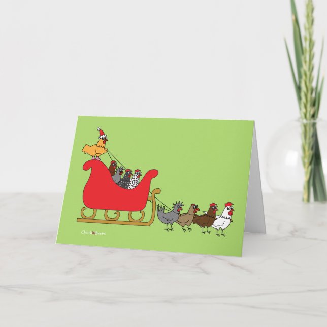 Chickens Christmas Holiday Card (Front)
