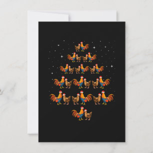 Chickens Christmas Tree Kids Men Women X Mas Decor Invitation