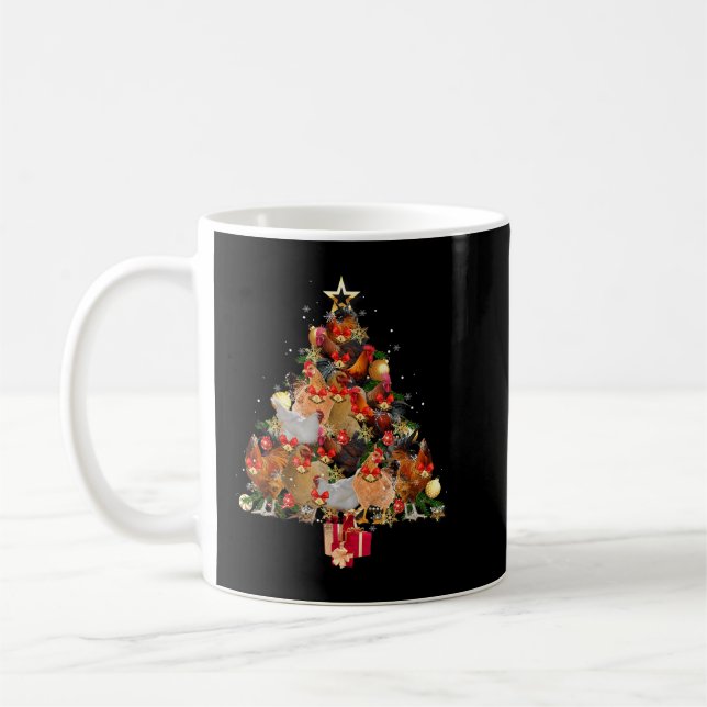 Chickens Christmas Tree Merry Clucking Matching Fa Coffee Mug (Left)