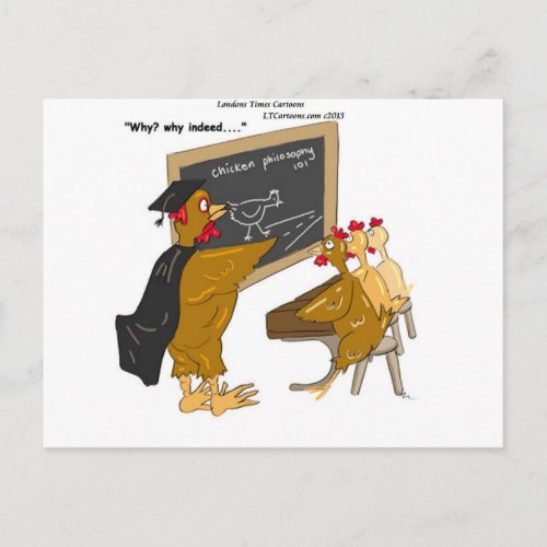 Chickens Cross The Road Philosophy Funny Postcard