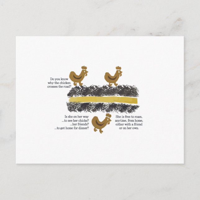 Chickens Cross the Road Postcard (Front)