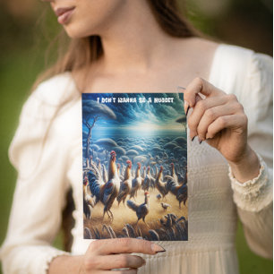 Chickens Dance Through Fields Postcard