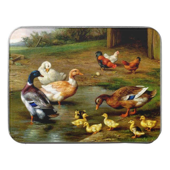 Chickens, Ducks And Ducklings At The Farm Jigsaw Puzzle (Case Horizontal)