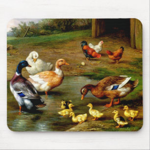 Chickens, Ducks And Ducklings At The Farm Mouse Pad