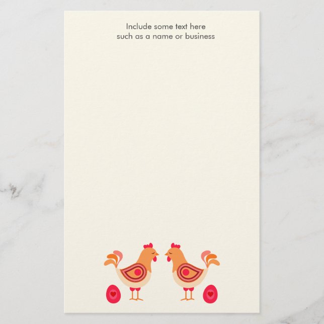 Chickens Eggs Blank Personal Stationery (Front)