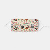 Chickens floral light cream adult cloth face mask (Front, Folded)