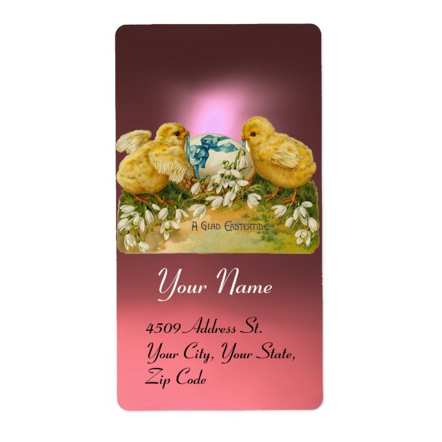 CHICKENS,FLOWERS ,EASTER EGG IN PINK LABEL (Front)