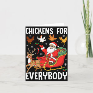 Chickens For Everybody Santa Chicken Farmer Comfor Card