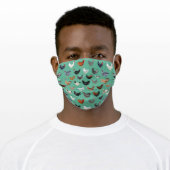 Chickens green adult cloth face mask (Worn)