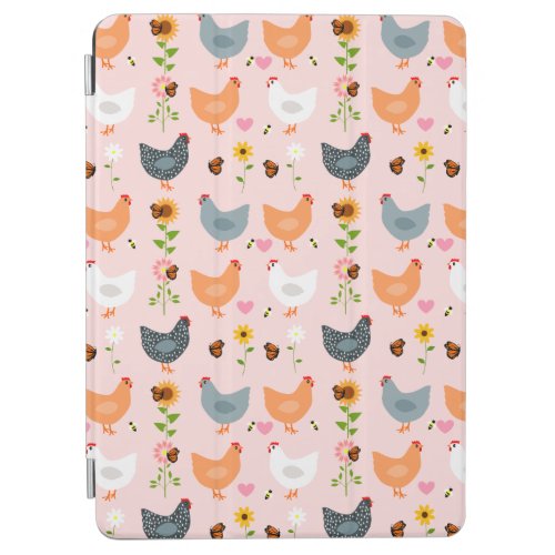 Chickens in Flowers iPad Smart Cover