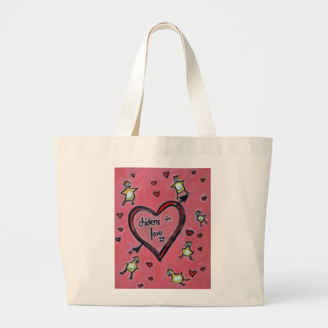 Chickens in Love Tote Bag (Front)