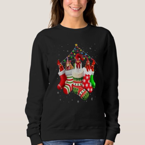 Chickens In Socks Christmas Lights Pajama For Chic Sweatshirt