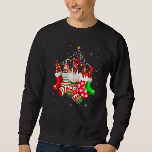 Chickens In Socks Christmas Lights Pajama For Chic Sweatshirt