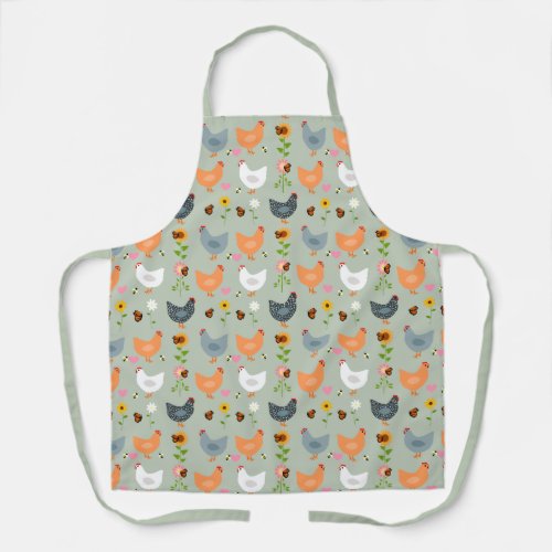 Chickens in the Flowers Apron