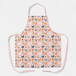 Chickens in the Flowers Pink Apron