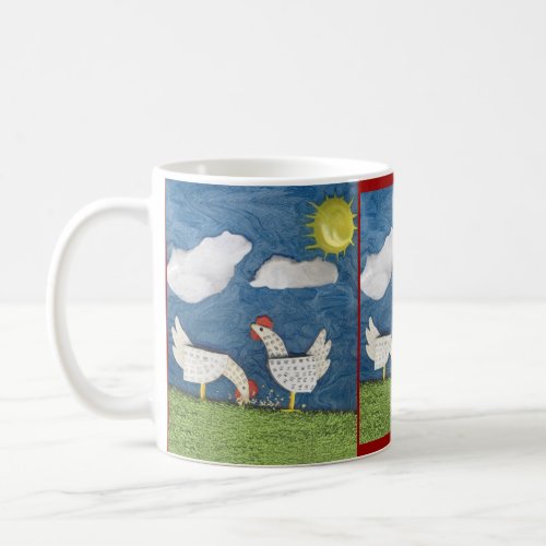 Chickens in the Yard _ diorama picture Coffee Mug