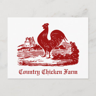 Chickens Invitation for Picnic, Farmer's Market, B Postcard