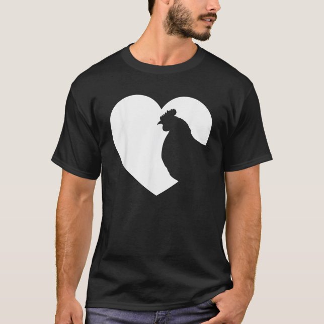 Chickens lover men women Girls Mom Lady funny hear T-Shirt (Front)
