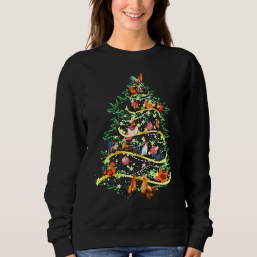 Chickens Noel Xmas Tree Cool Christmas Chickens Lo Sweatshirt