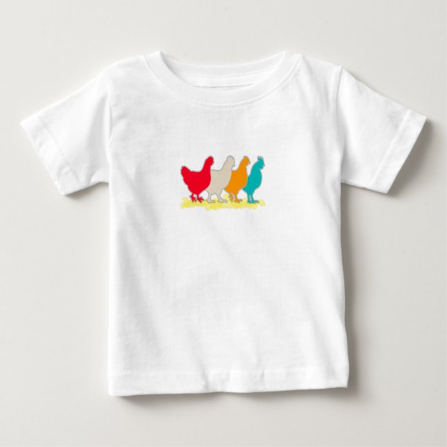 Chickens Of Different Colors Baby T-Shirt (Front)
