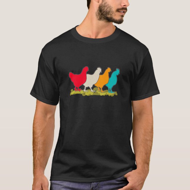 Chickens Of Different Colors T-Shirt (Front)