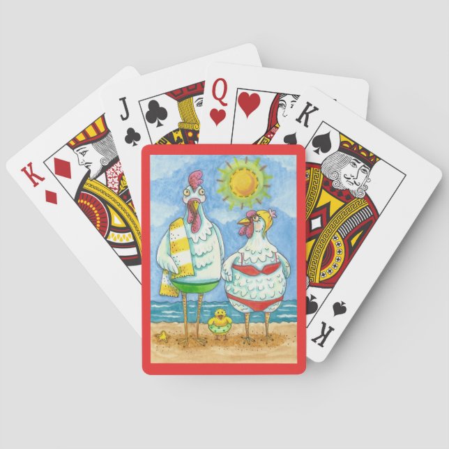 CHICKENS OF THE SEA, FAMILY FUN CARTOON Funny Poker Cards (Back)