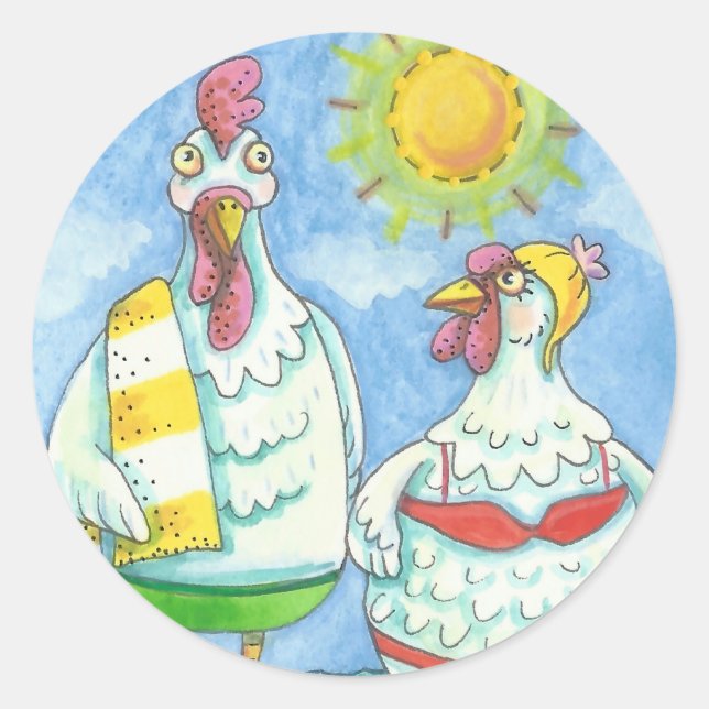 CHICKENS OF THE SEA, FUNNY STICKERS Round * Sheet (Front)