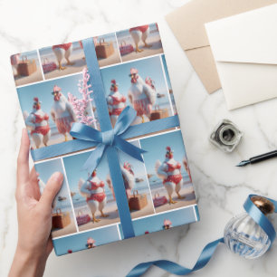 Chickens On The Beach Wrapping Paper