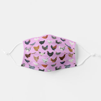 Chickens purple adult cloth face mask