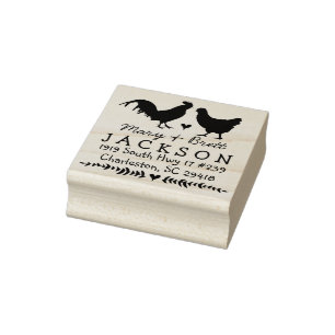 Chickens Return Address Stamp - Wedding Animals