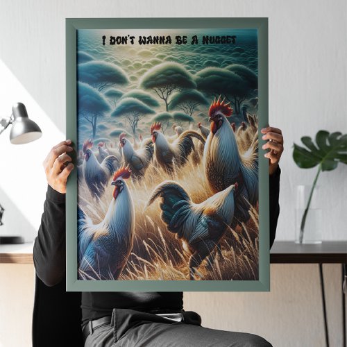 Chickens Roaming Free Poster