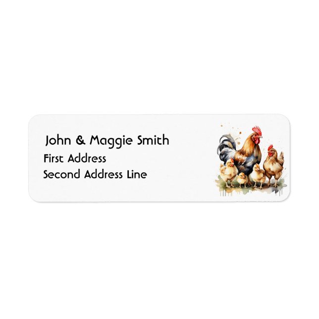 Chickens Rooster Hen Farm Birds Logo Label (Front)