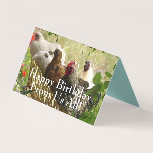Chickens Roosters Merry From Us Birthday Card set