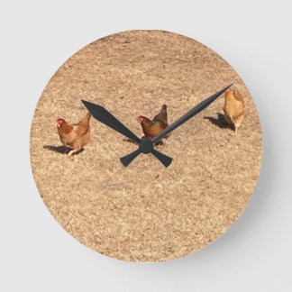 Chickens Round Clock
